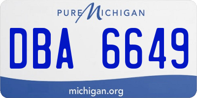 MI license plate DBA6649