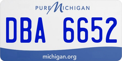 MI license plate DBA6652