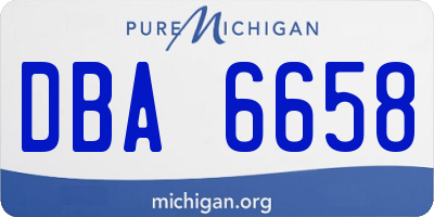 MI license plate DBA6658