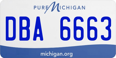 MI license plate DBA6663
