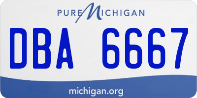 MI license plate DBA6667