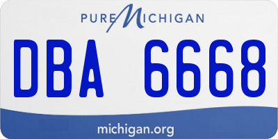 MI license plate DBA6668