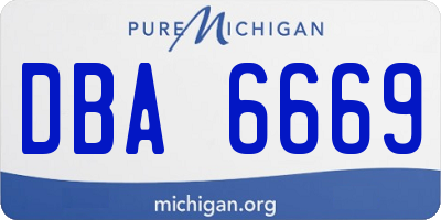 MI license plate DBA6669