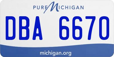 MI license plate DBA6670