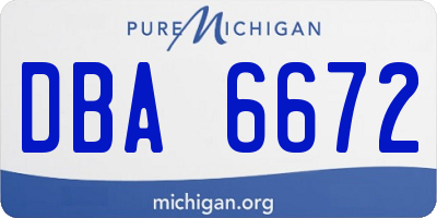 MI license plate DBA6672