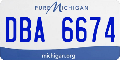 MI license plate DBA6674