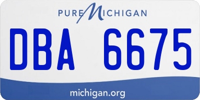 MI license plate DBA6675
