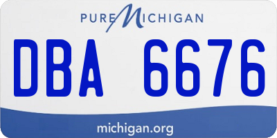 MI license plate DBA6676