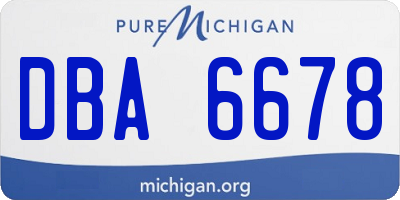 MI license plate DBA6678