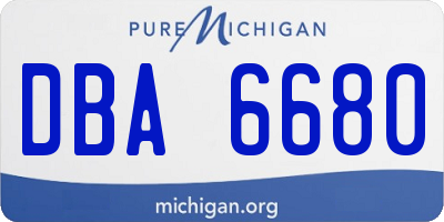 MI license plate DBA6680