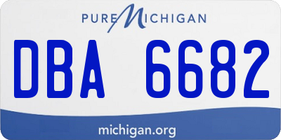 MI license plate DBA6682