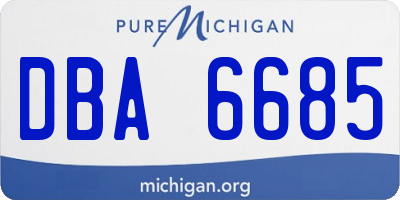 MI license plate DBA6685