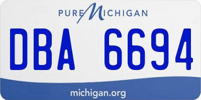 MI license plate DBA6694