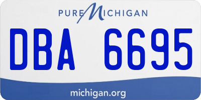 MI license plate DBA6695
