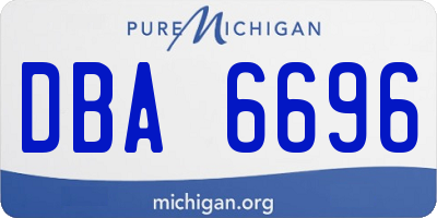 MI license plate DBA6696