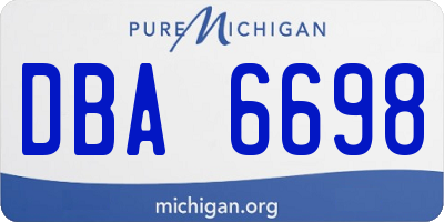 MI license plate DBA6698