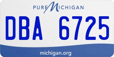 MI license plate DBA6725