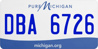 MI license plate DBA6726