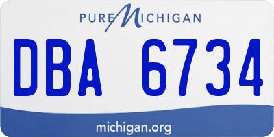 MI license plate DBA6734