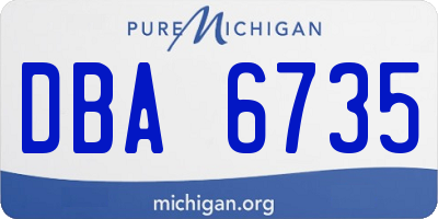 MI license plate DBA6735