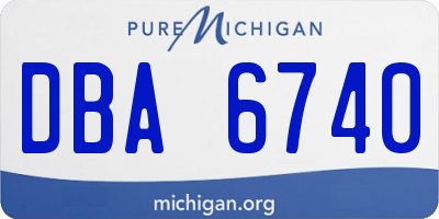 MI license plate DBA6740