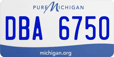MI license plate DBA6750