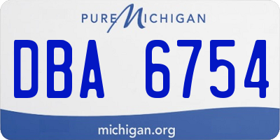 MI license plate DBA6754