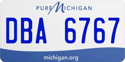 MI license plate DBA6767