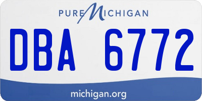MI license plate DBA6772