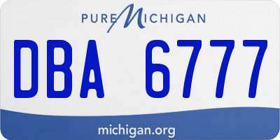 MI license plate DBA6777