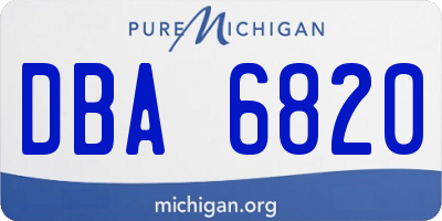 MI license plate DBA6820