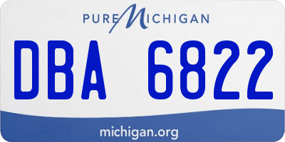 MI license plate DBA6822