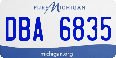 MI license plate DBA6835