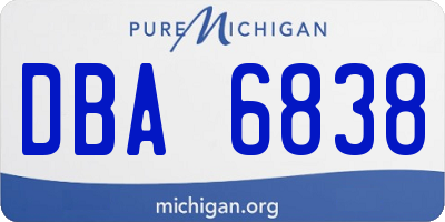 MI license plate DBA6838
