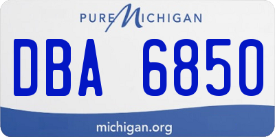 MI license plate DBA6850