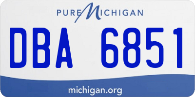 MI license plate DBA6851
