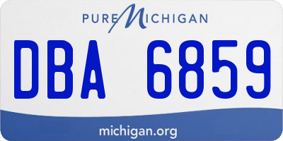 MI license plate DBA6859