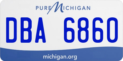 MI license plate DBA6860