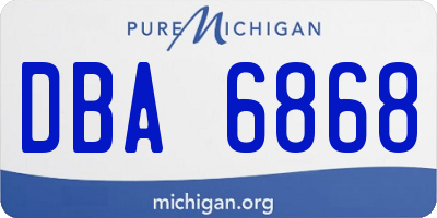 MI license plate DBA6868