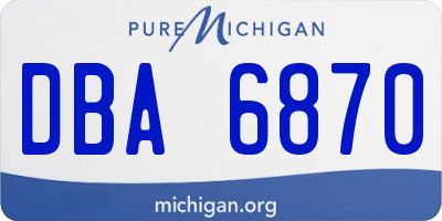 MI license plate DBA6870