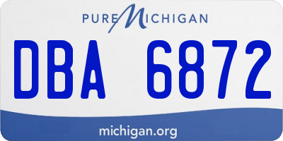 MI license plate DBA6872