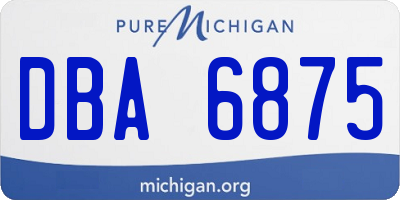 MI license plate DBA6875