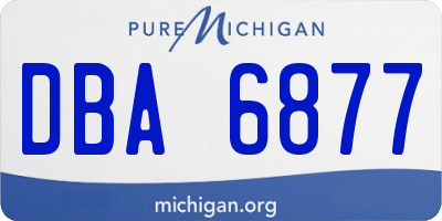 MI license plate DBA6877
