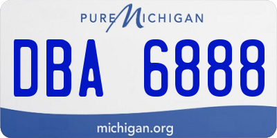 MI license plate DBA6888