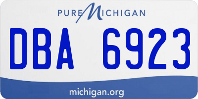 MI license plate DBA6923
