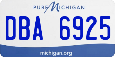 MI license plate DBA6925