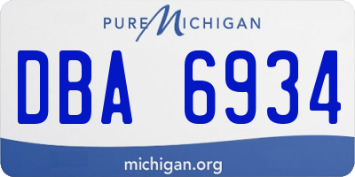 MI license plate DBA6934