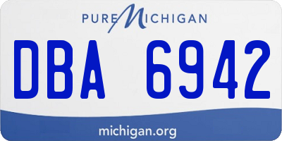 MI license plate DBA6942
