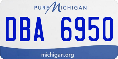 MI license plate DBA6950