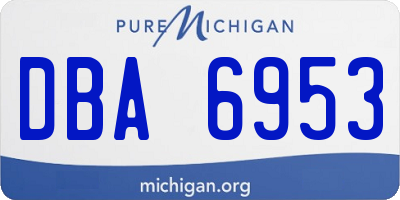 MI license plate DBA6953